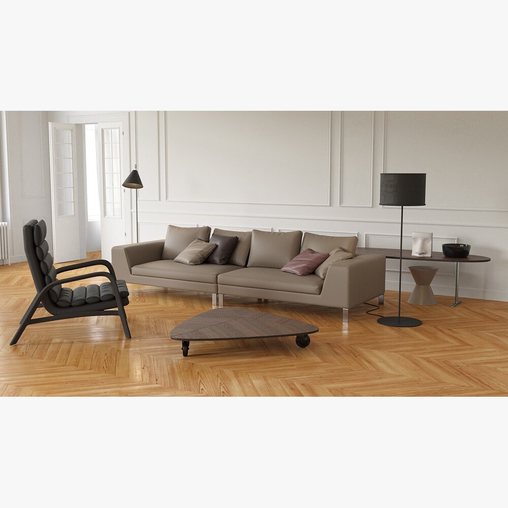 Modern Living Room Furniture Set 03 3Dモデル
