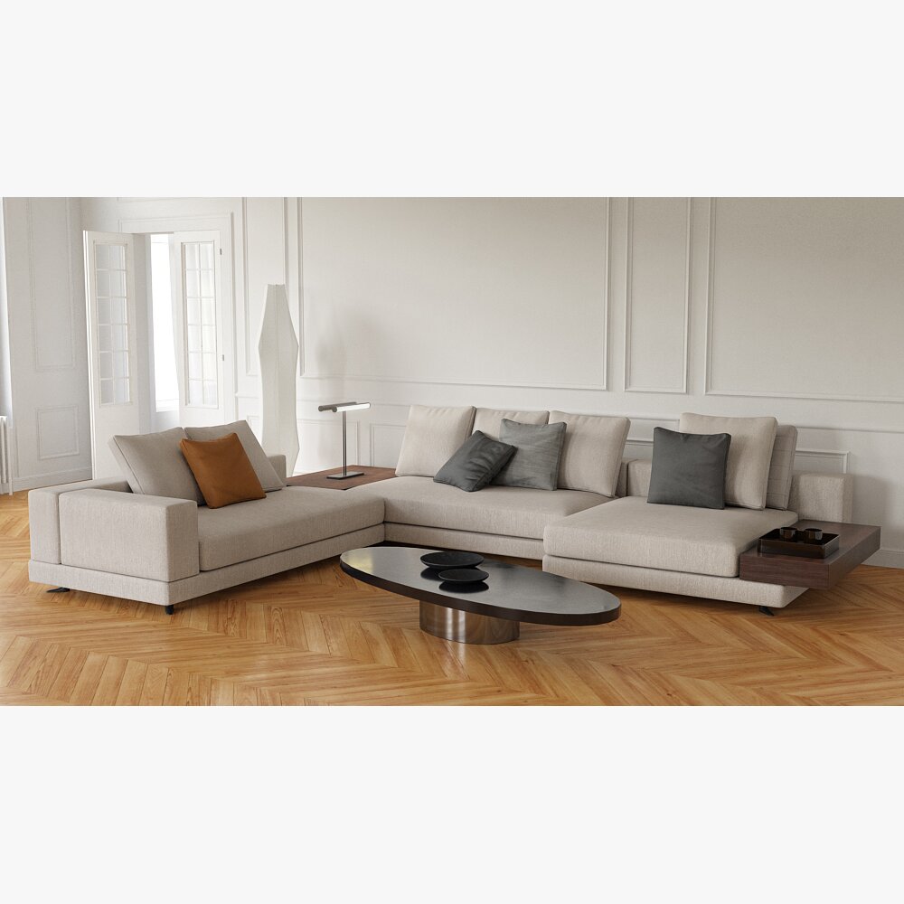 Modern Corner Sofa Modello 3D