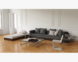Modern Minimalist Sofa Set 3D-Modell