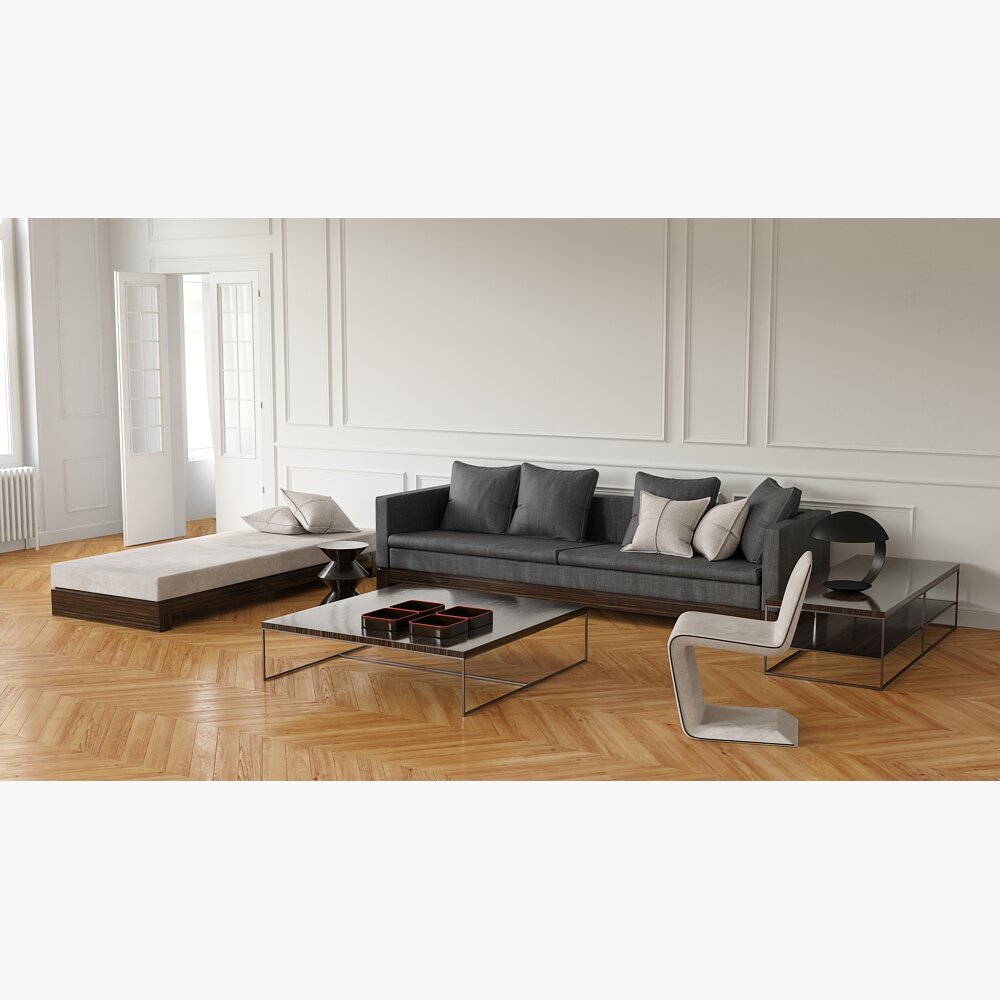 Modern Minimalist Sofa Set Modello 3D