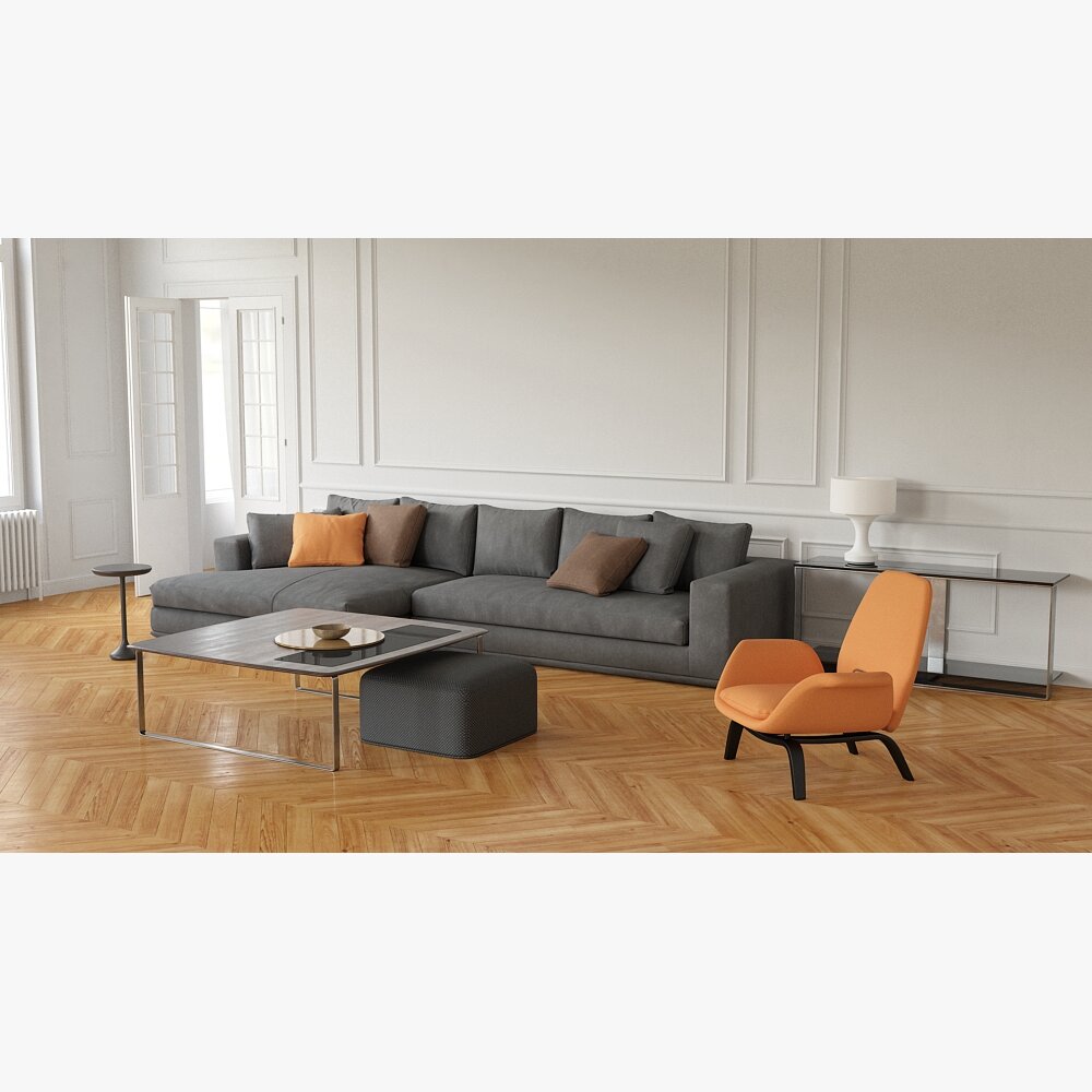 Modern Living Room Set 17 3D-Modell