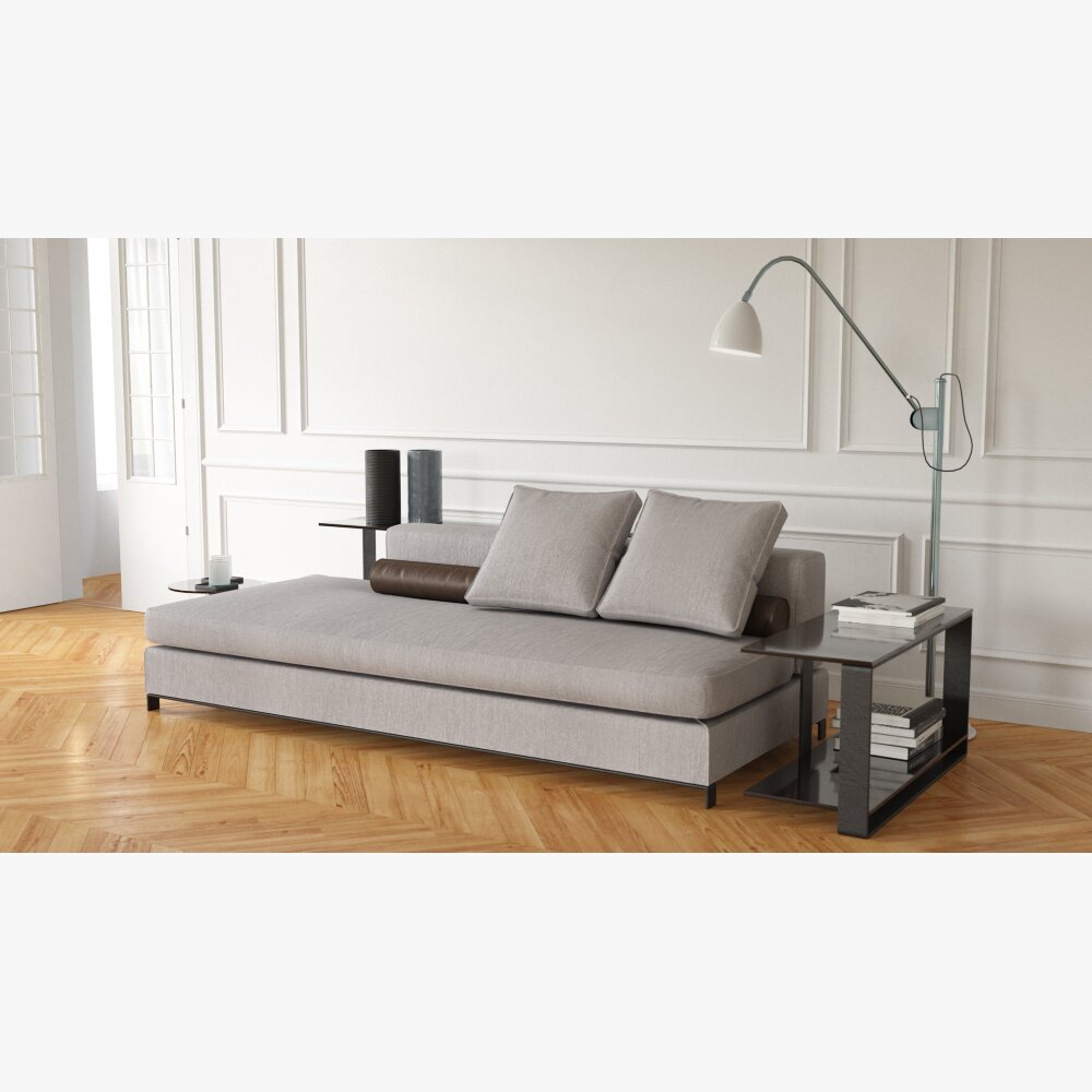 Modern Minimalist Sofa-Bed Modello 3D