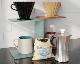 Coffee Tableware Set 3D model