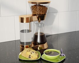 Elegant Coffee Brewing Station 3D 모델 
