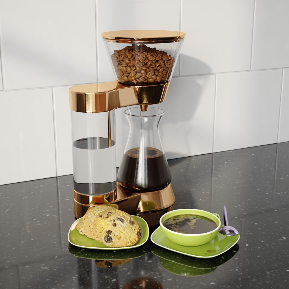 Elegant Coffee Brewing Station Modelo 3D