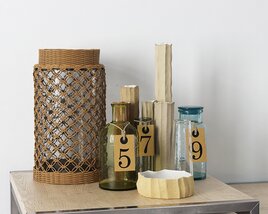 Decorative Glass Bottles with Numbers Modello 3D