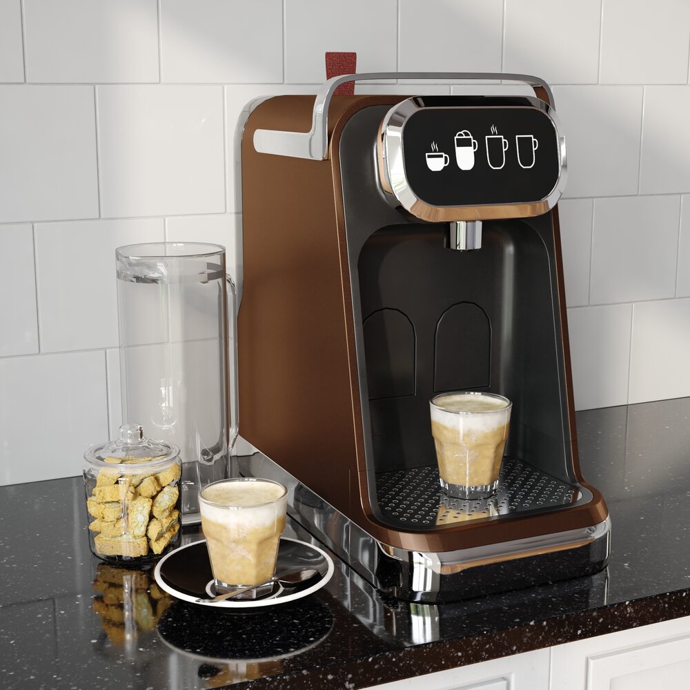 Modern Espresso Machine 3D 모델 