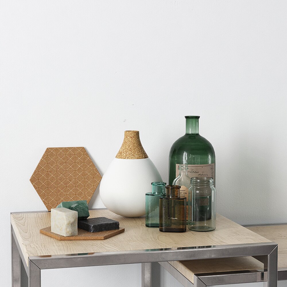 Decorative Vase and Bottle Ensemble 3D-Modell
