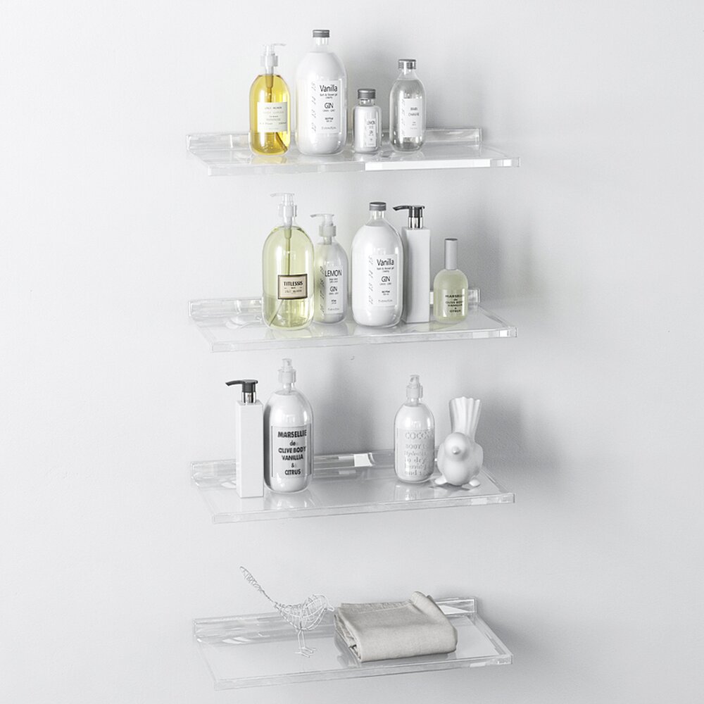 Bathroom Shelves with Products Modelo 3d