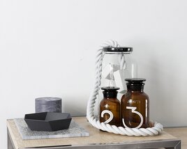 Modern Decorative Bottles with Rope Accent 3D 모델 