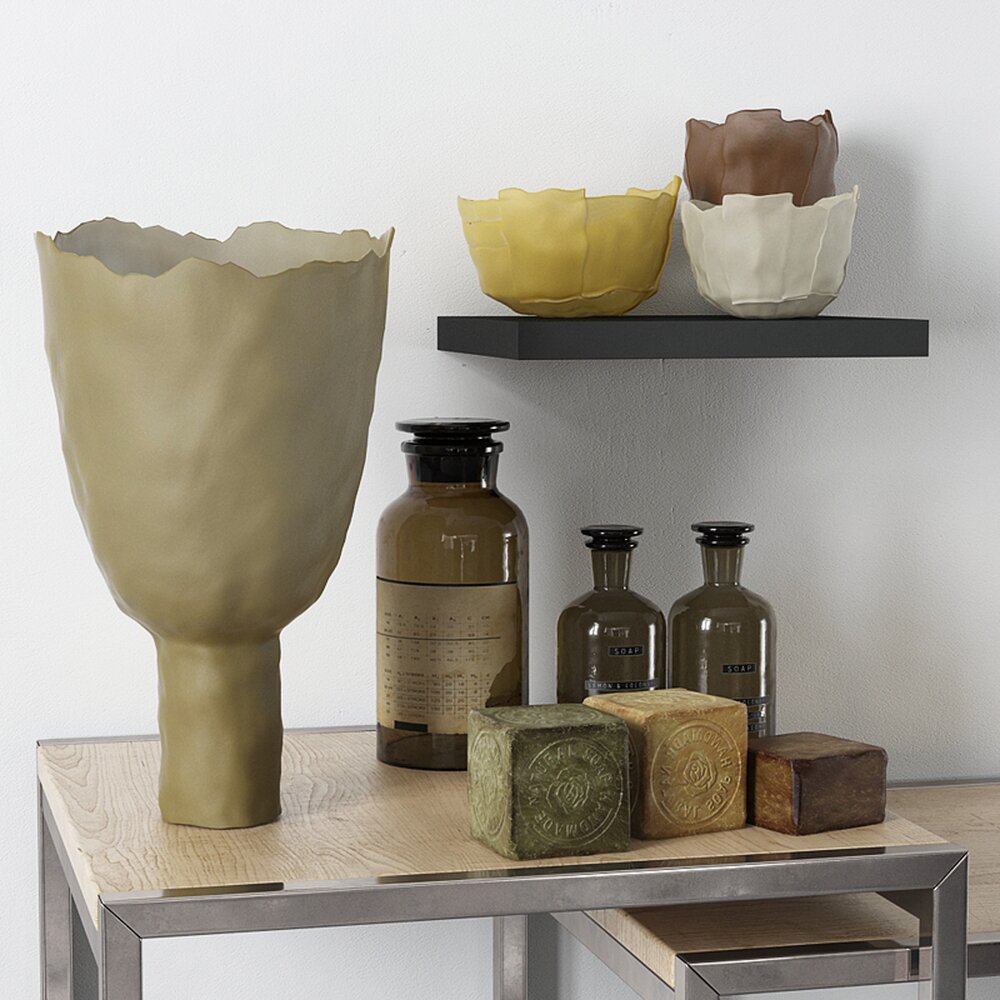 Decorative Ceramic Vases and Bottles Modello 3D