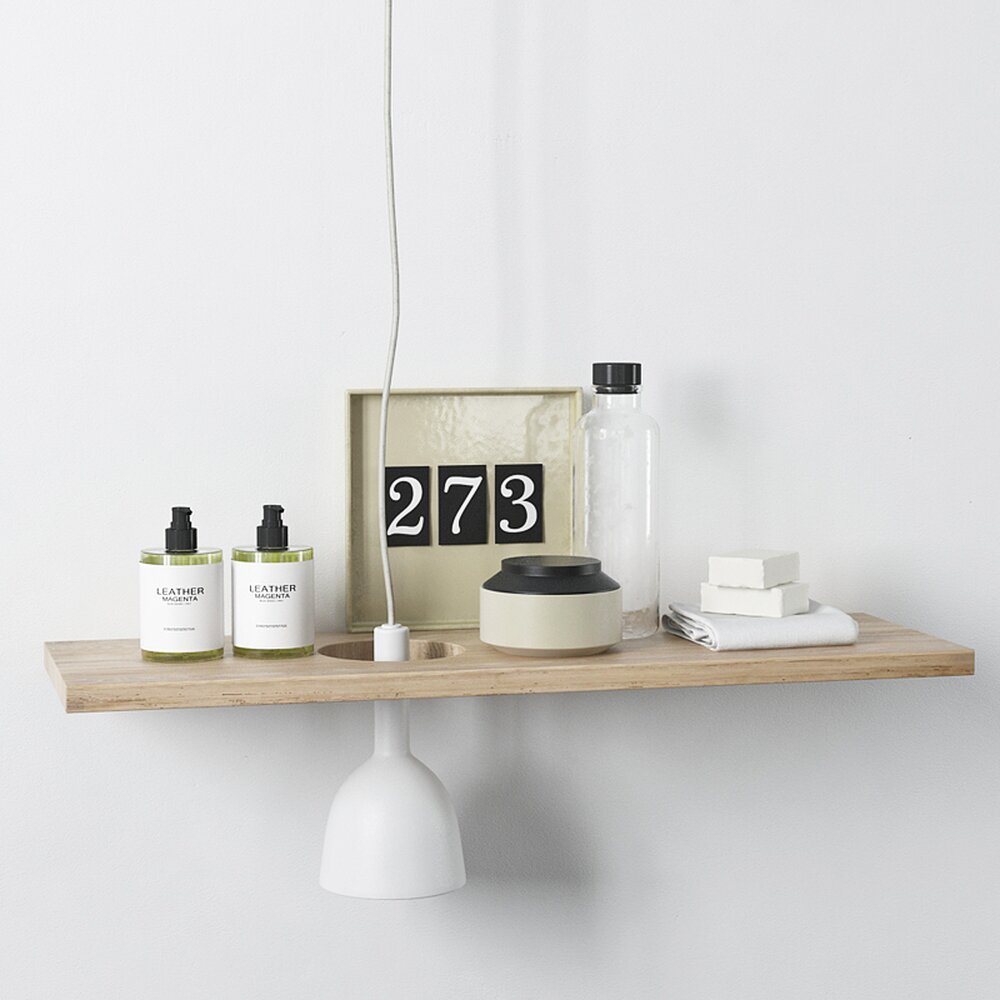 Minimalist Bathroom Shelf Decor 3D модель