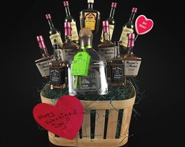 Liquor Gift Basket 3D модель