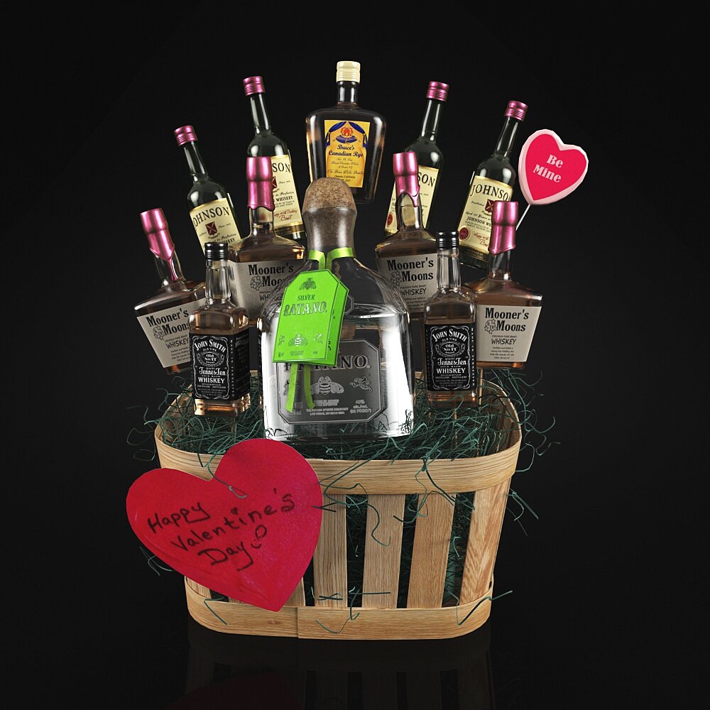 Liquor Gift Basket Modèle 3D