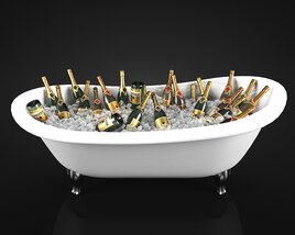 Champagne Bathtub 3D model