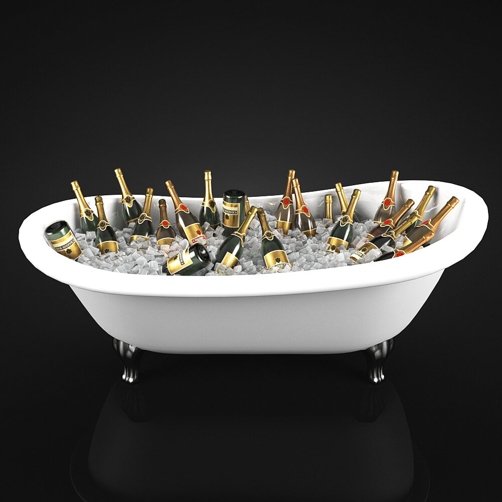 Champagne Bathtub Modello 3D