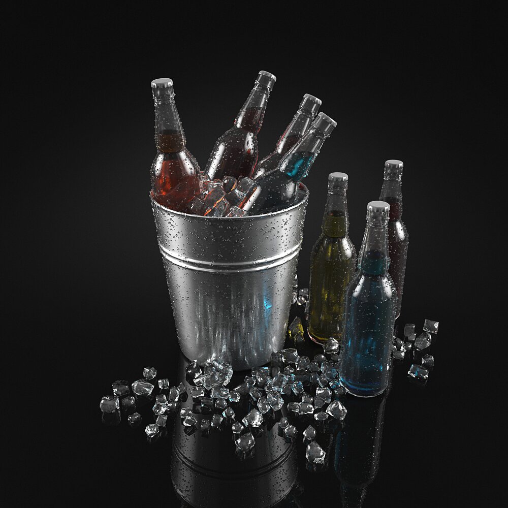 Iced Beverage Assortment Modello 3D