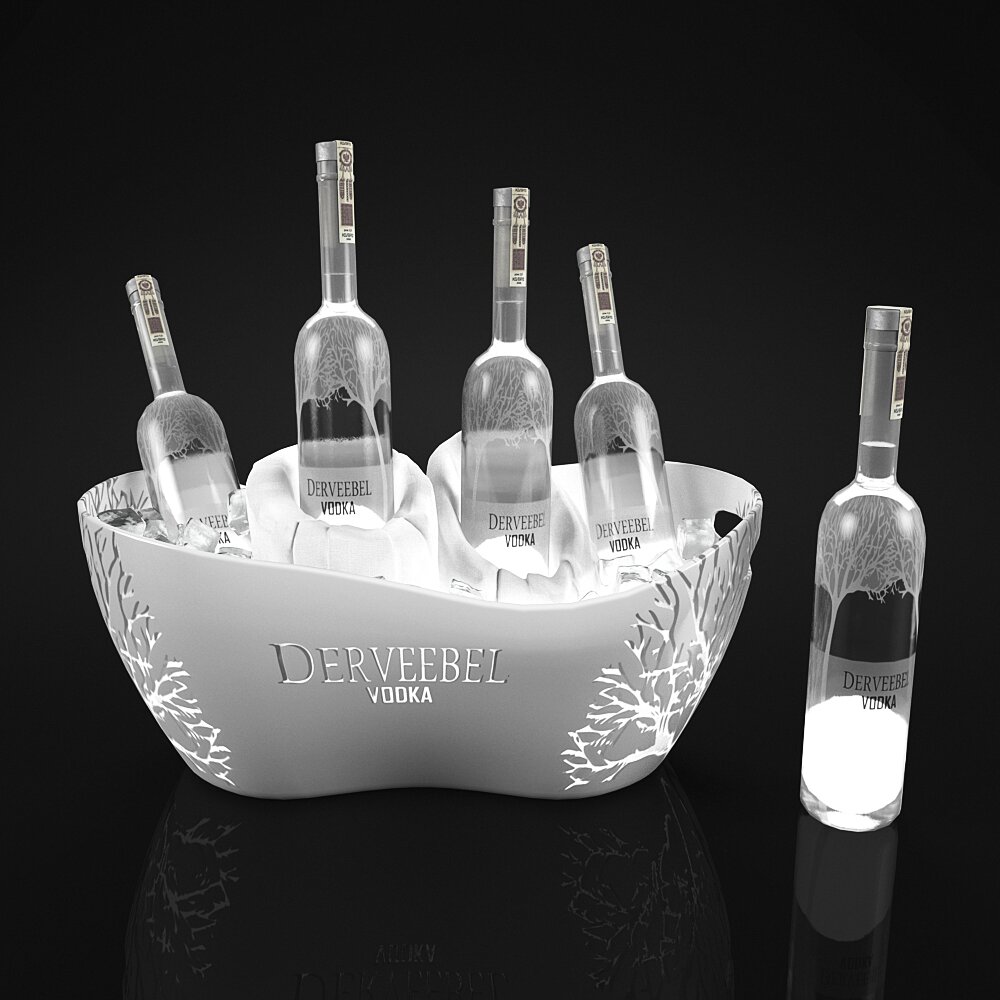Illuminated Vodka Bottle Display Modello 3D