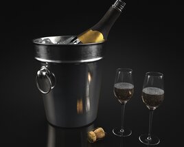 Champagne Celebration Setup 3D 모델 