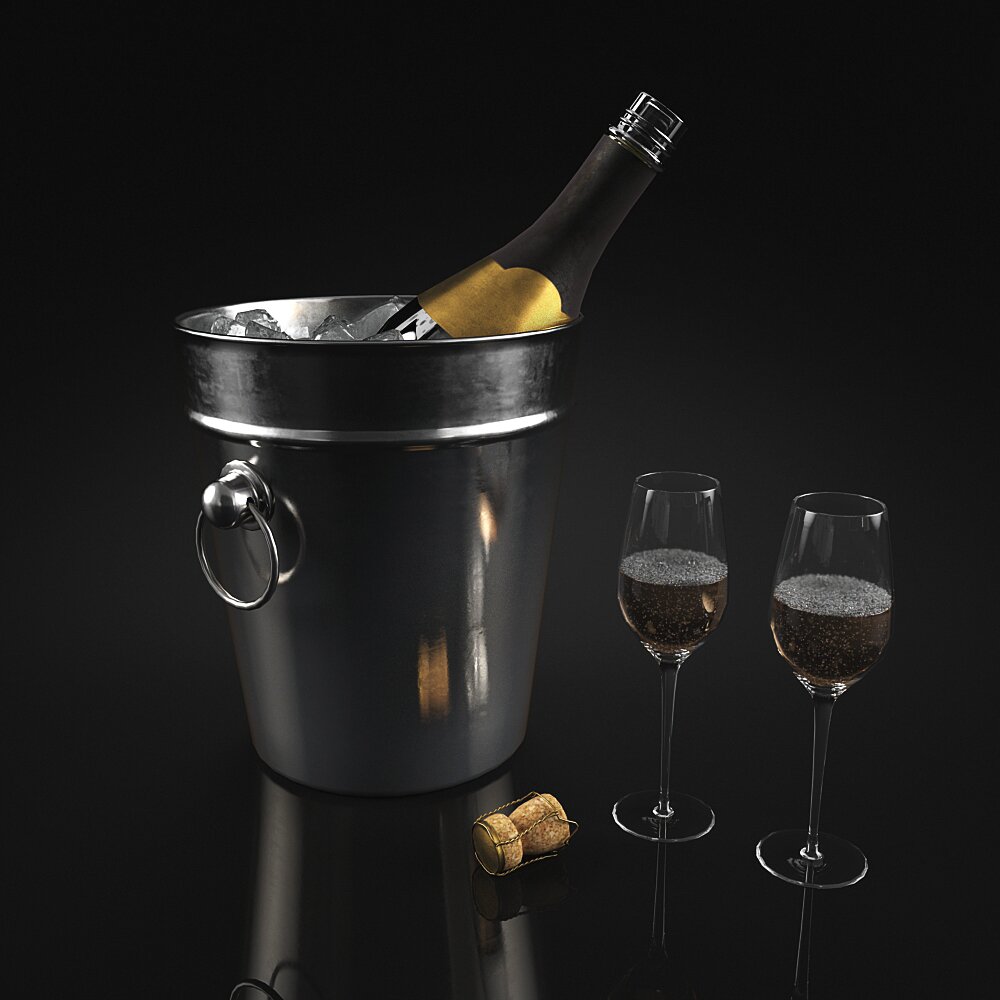 Champagne Celebration Setup Modello 3D