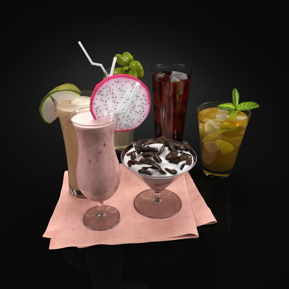 Assorted Beverage Selection 3D model