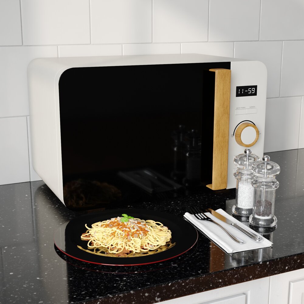 Modern Kitchen Microwave Oven 3D модель