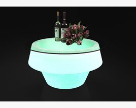 Illuminated Modern Table with Decor 3D-Modell