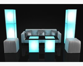 Modern Illuminated Furniture Set 3D-Modell