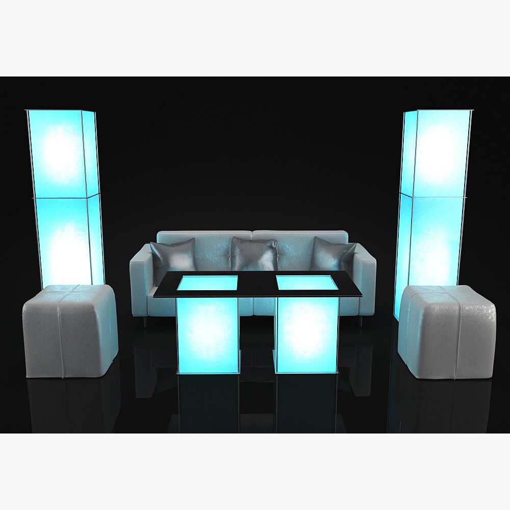 Modern Illuminated Furniture Set 3d model