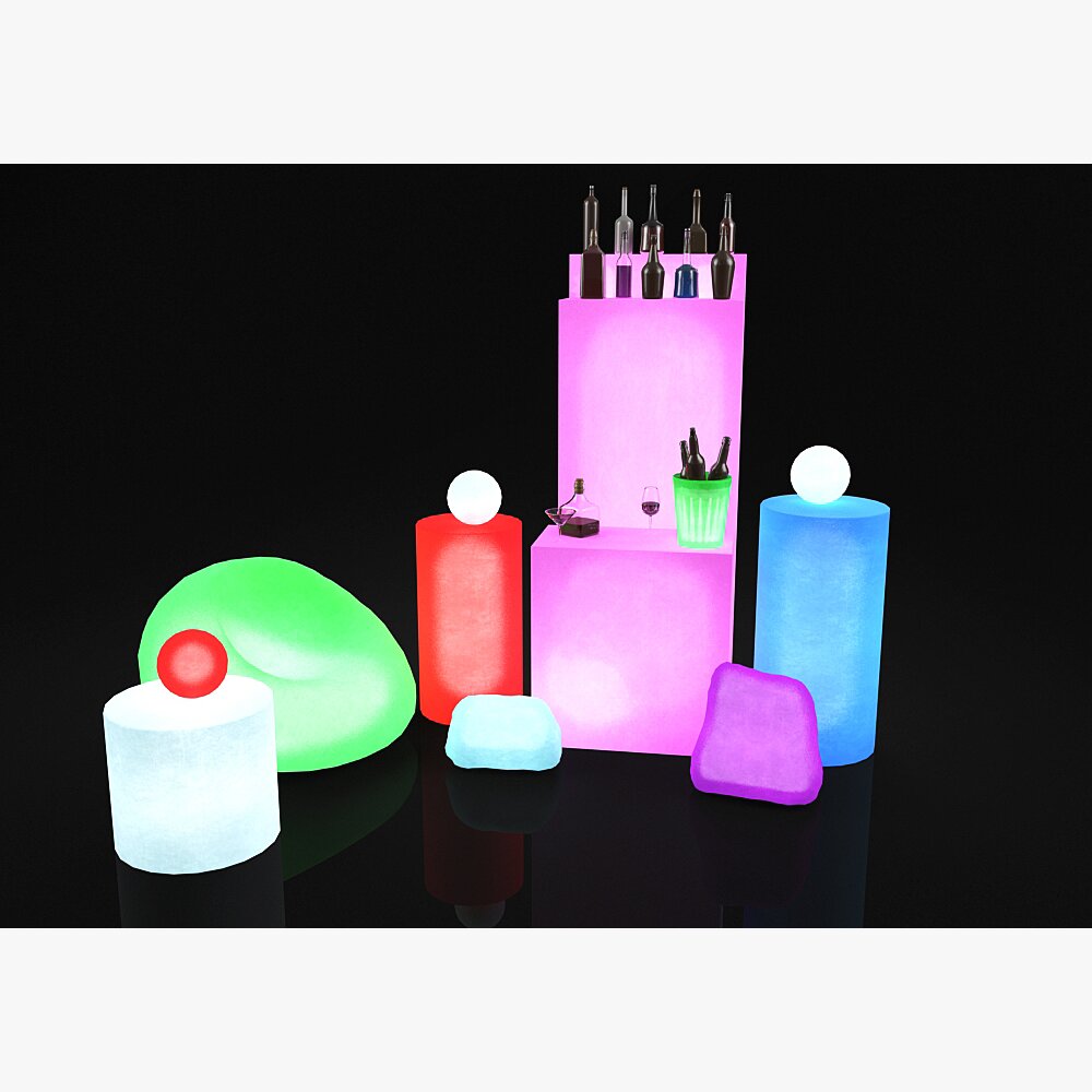 Colorful LED Furniture Display Modello 3D