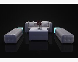 Club Seats with Table 3D model