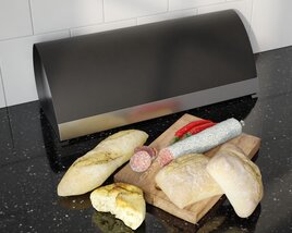 Bread with Sausage Modello 3D