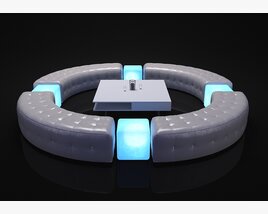 Club Circular Sofa Design 3D model