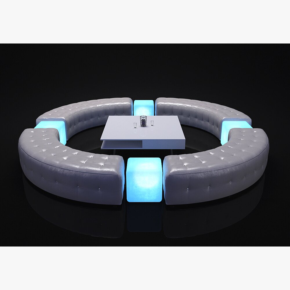 Club Circular Sofa Design 3D model