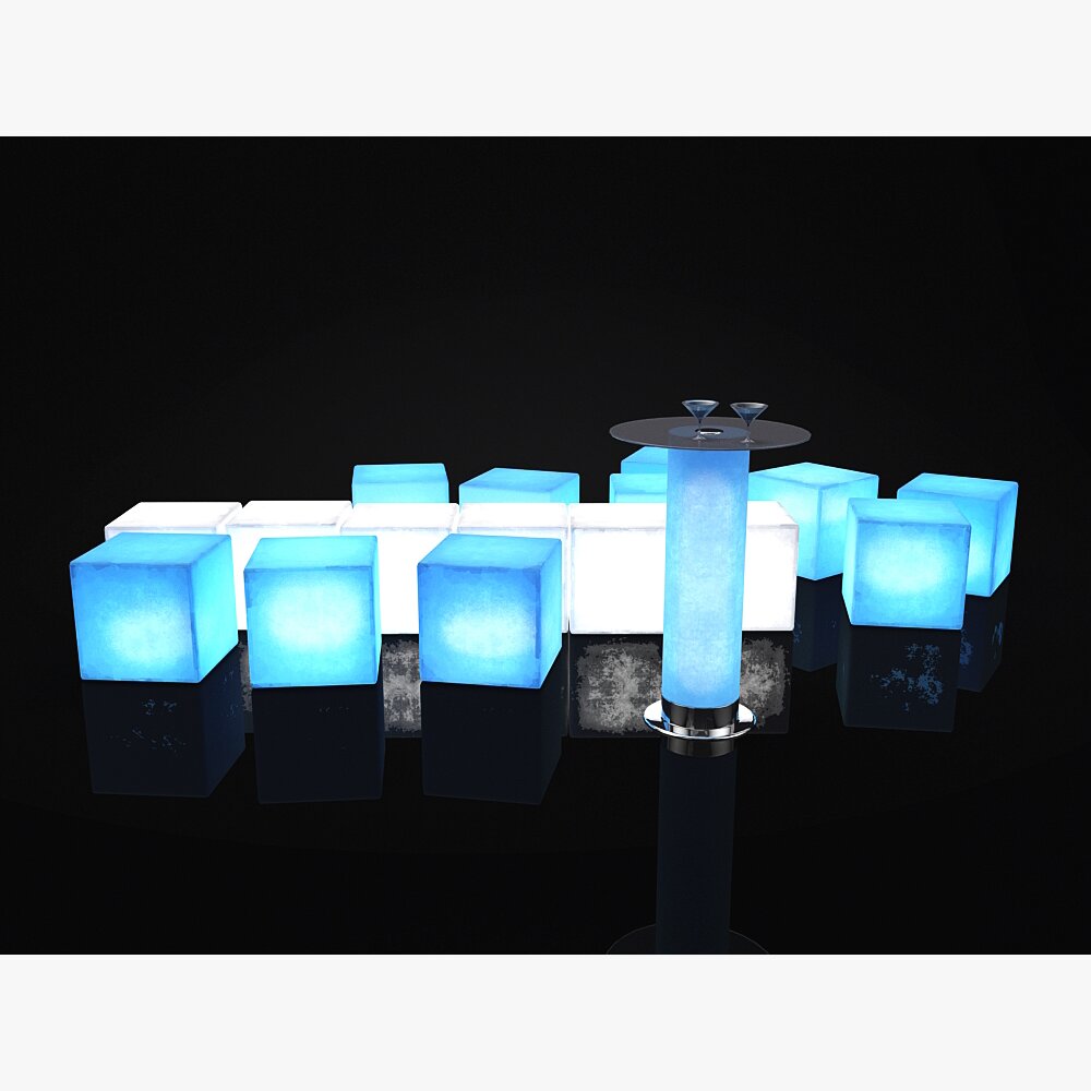 Club Illuminated Cubes Display 3D model