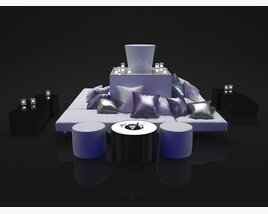Club Futuristic Lounge Set Design 3D model