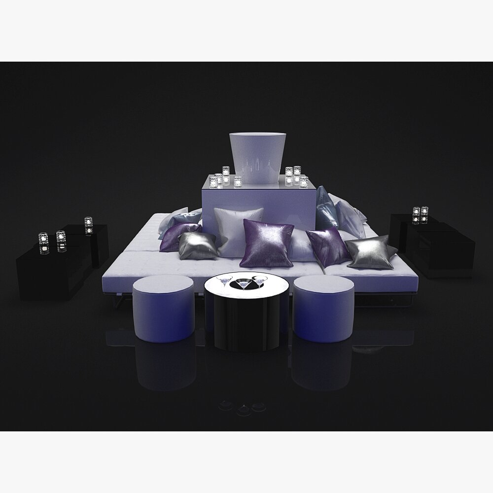 Club Futuristic Lounge Set Design 3D модель