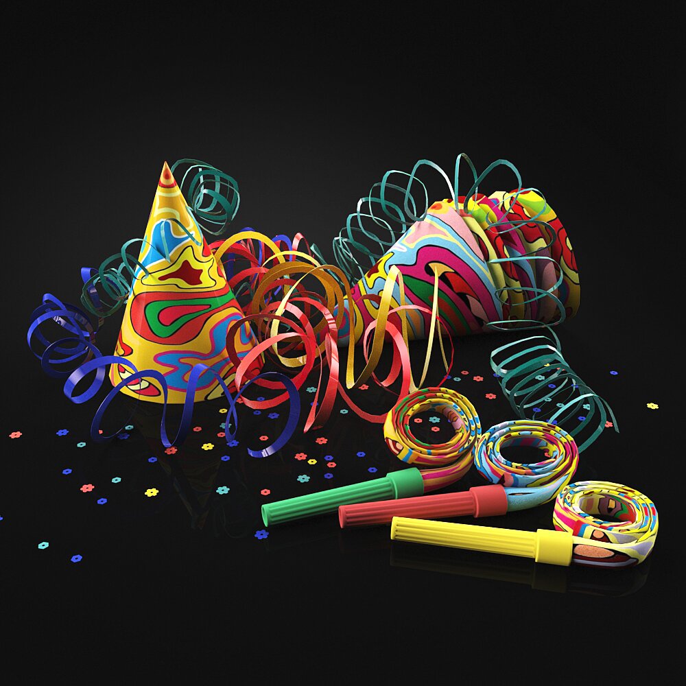Colorful Party Accessories 3D модель