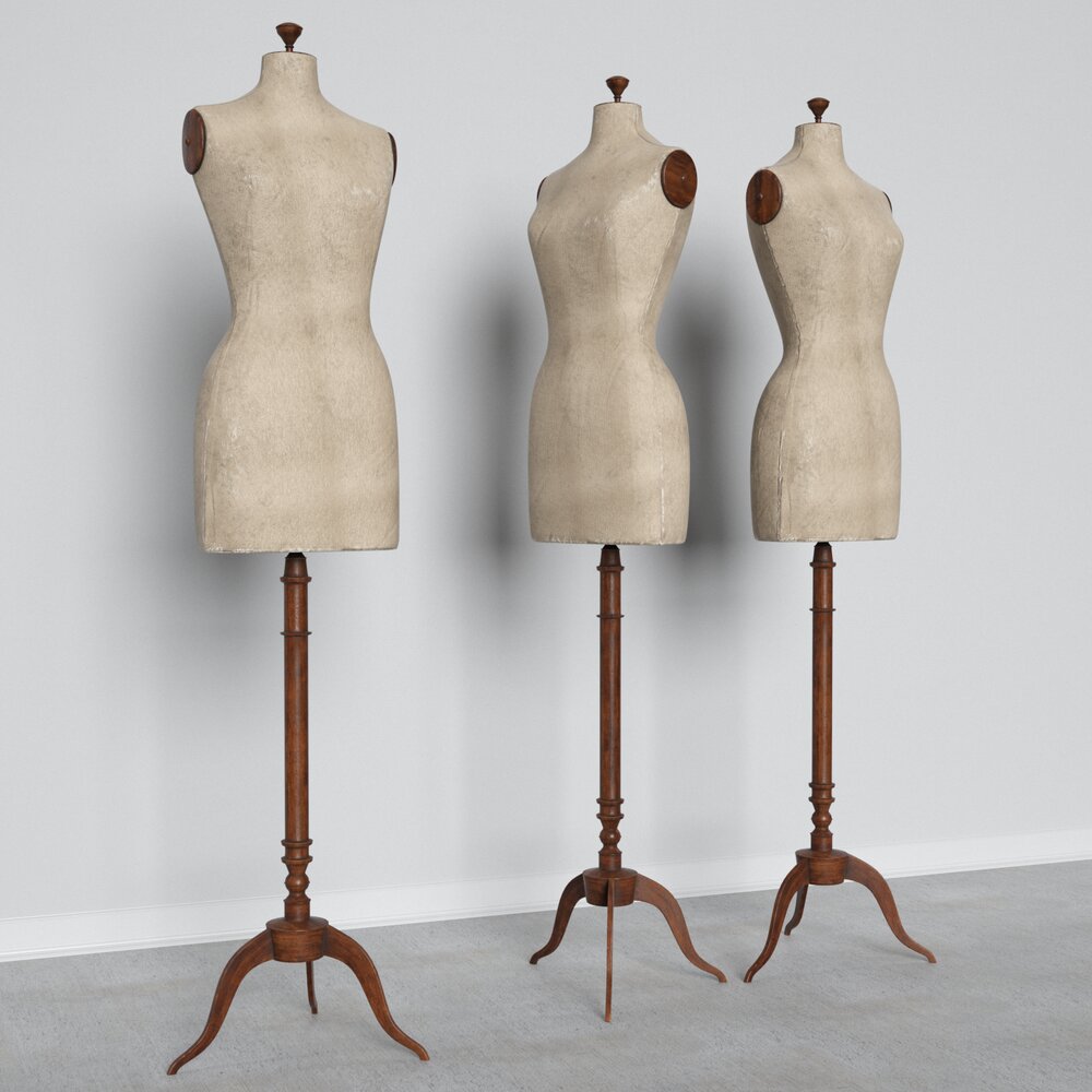 Vintage Tailor's Mannequins 3D-Modell
