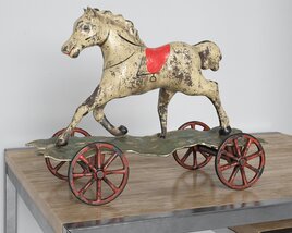 Vintage Horse Pull Toy Modèle 3D