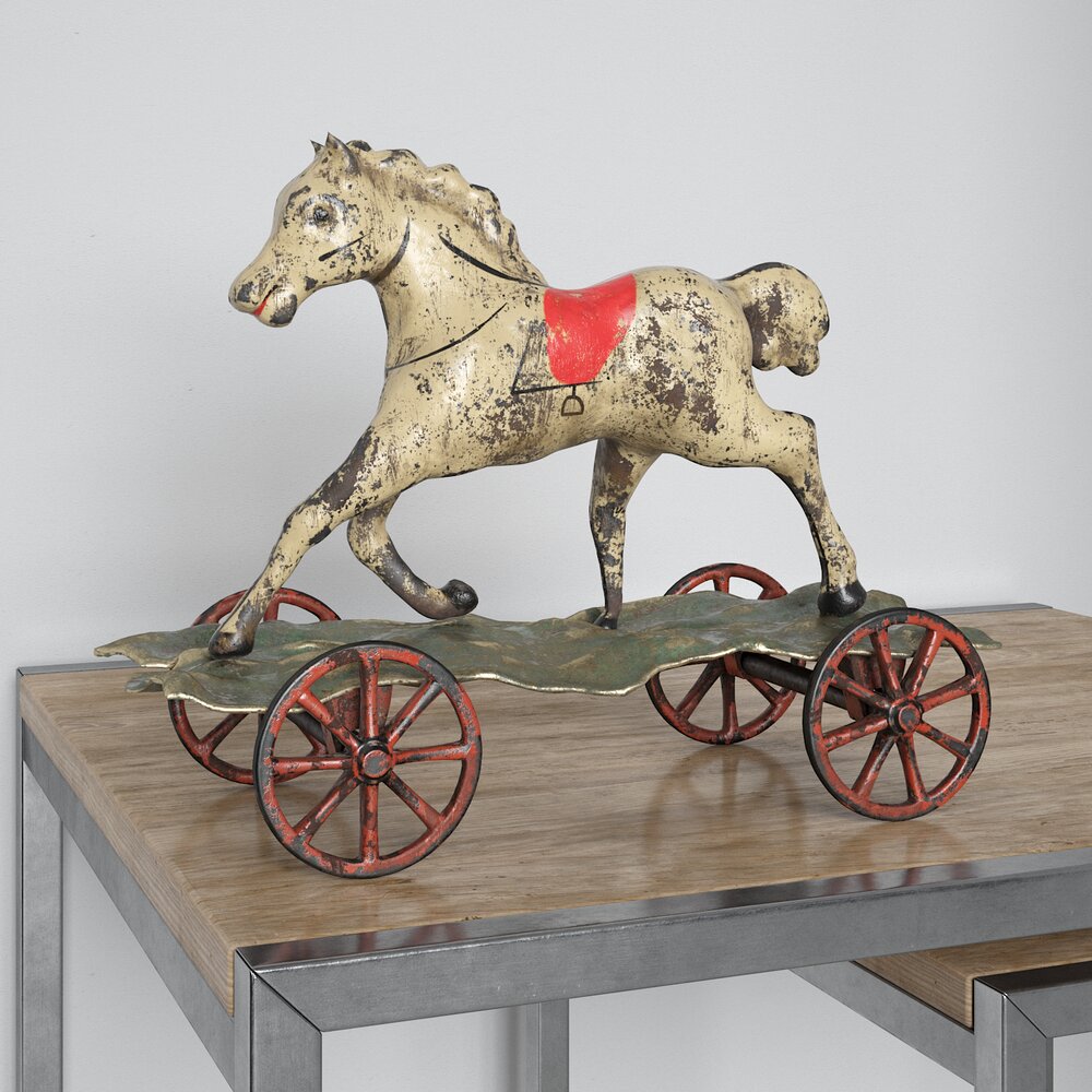 Vintage Horse Pull Toy Modèle 3d