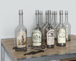 Vintage Bottle Collection 3D 모델 