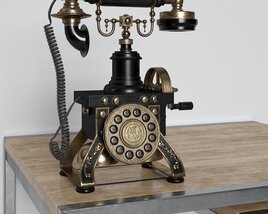 Vintage Rotary Telephone Modelo 3d