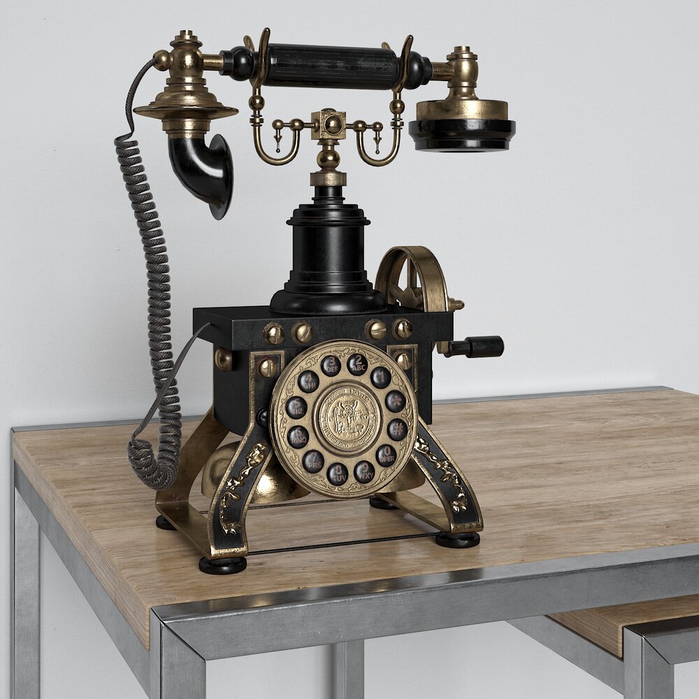 Vintage Rotary Telephone Modelo 3D