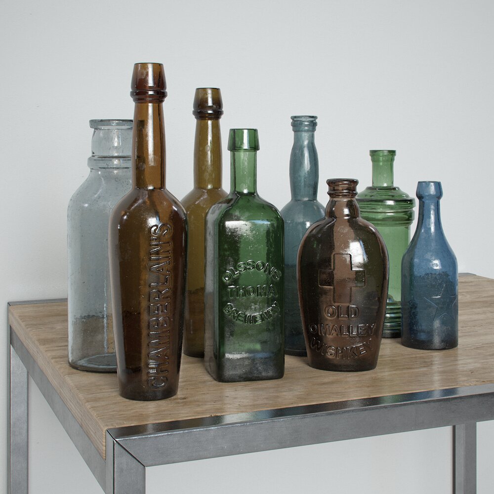 Vintage Bottle Collection 02 3D 모델 
