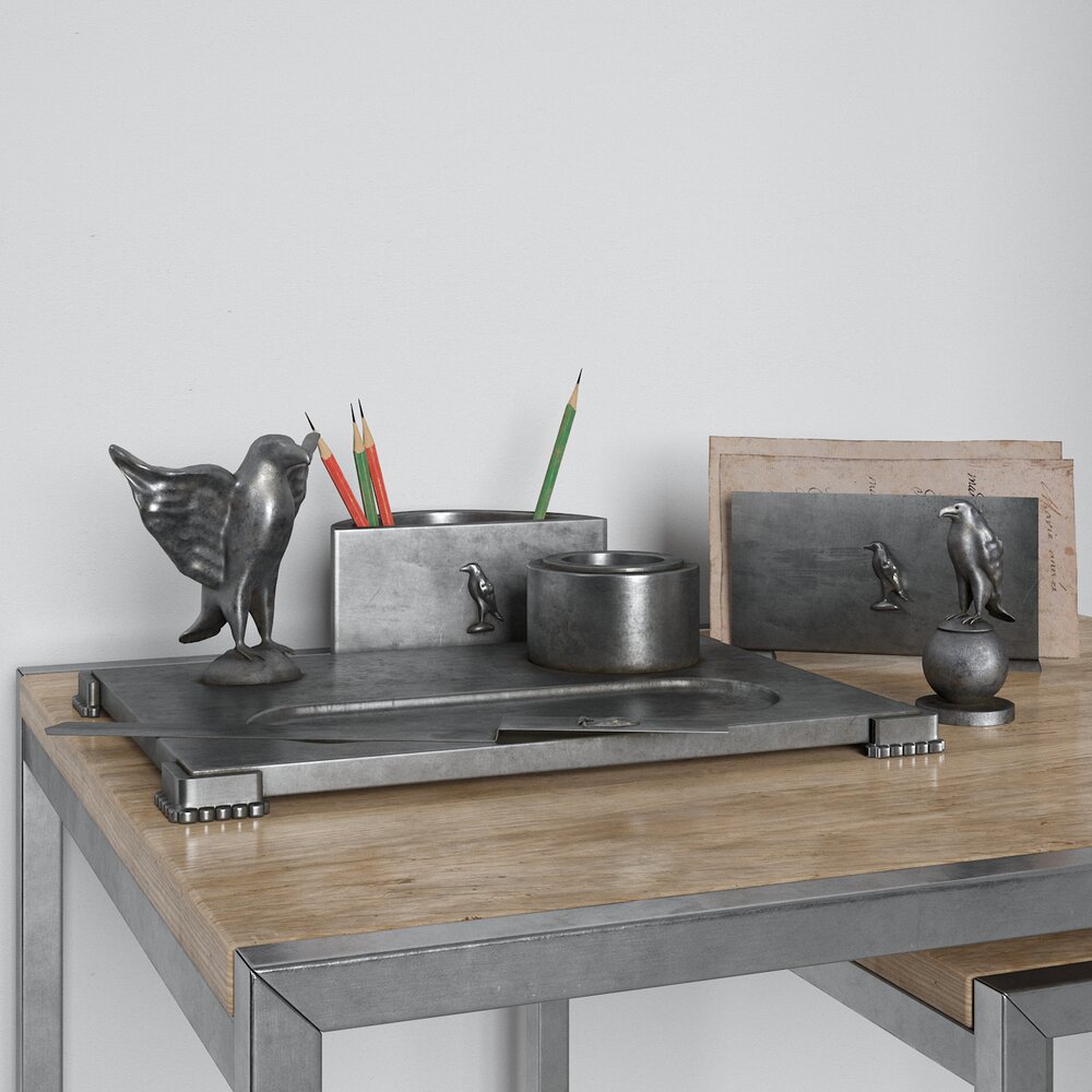 Contemporary Desk Organizer Set Modello 3D