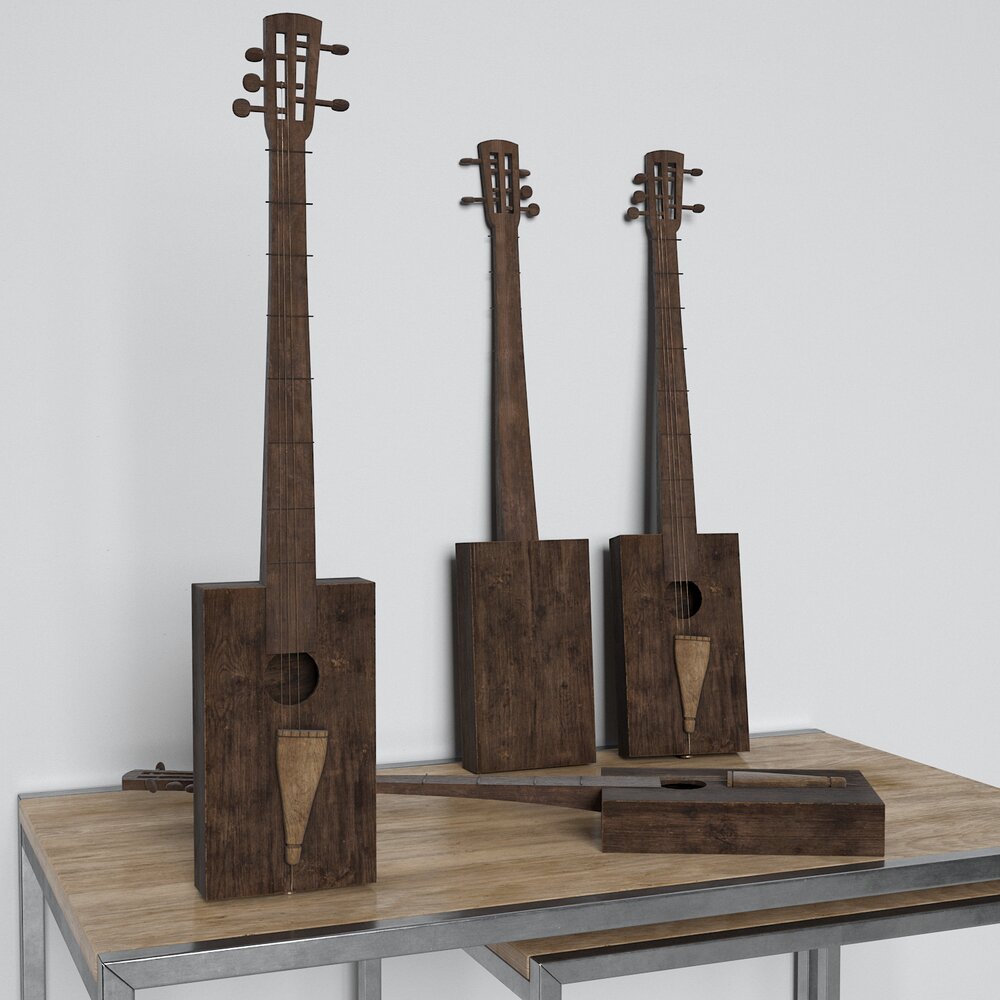 Traditional String Instruments Trio 3D 모델 
