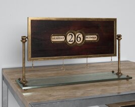 Vintage Perpetual Desk Calendar Modèle 3D