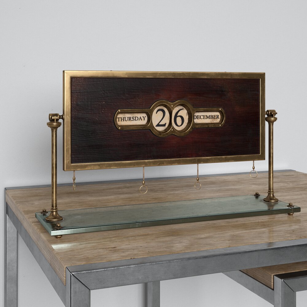 Vintage Perpetual Desk Calendar Modèle 3d