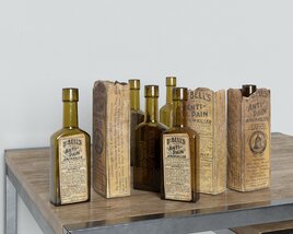 Book-Shaped Olive Oil Bottles 3D 모델 
